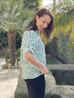 BLOUSE PRINTED CUT WORK DETAIL - Image 3