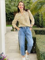 BLOUSE PRINTED CUT WORK DETAIL - Image 9