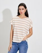 BLOUSE STRIPE SHORT SLEEVE