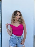 CROP TOP KNITTED V NECK