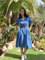 SHIRT DRESS JEAN MIDI WITH BELT