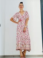MAXI DRESS COTTON SHORT SLEEVE