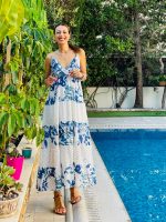 MAXI DRESS PRINTED CUT WORK DETAIL - Image 7
