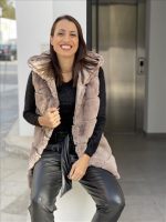 HOODIE FAUX FUR VEST LONG