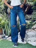 TROUSER JEAN CUT OFF KNEE