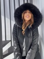 HOODIE ECO LEATHER JACKET - Image 3