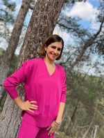 KNITTED BLOUSE V NECK - Image 2