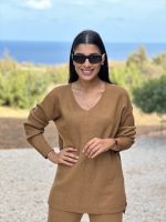 KNITTED RIBBED V NECK - Image 8