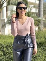 KNITTED SWEATER V NECK