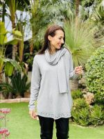 KNITTED SWEATER WITH SCARF