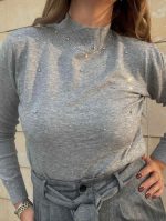 KNITTED SWEATER MOCK NECK - Image 4