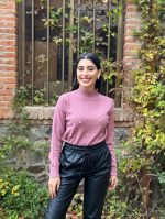 KNITTED SWEATER MOCK NECK