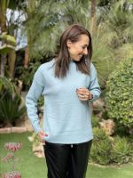 KNITTED SWEATER MOCK NECK