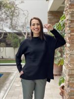KNITTED SWEATER MOCK NECK - Image 3