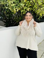 KNIT SWEATER WITH SCARF