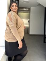 KNIT SWEATER TULLE SHOULDER - Image 4
