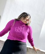 KNITTED SWEATER MOCK NECK