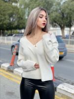 KNITTED V NECK SWEATER - Image 3