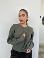 CARDIGAN CROPPED MOCK NECK