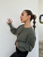 CARDIGAN CROPPED MOCK NECK - Image 2