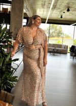 MAXI SKIRT SEQUIN SPLIT OFF LEG - Image 4
