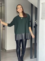 BLOUSE ECO LEATHER DETAIL