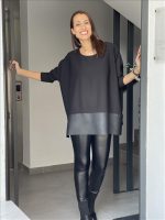 BLOUSE ECO LEATHER DETAIL - Image 2