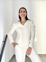 BLOUSE V NECK PUFFY SLEEVE