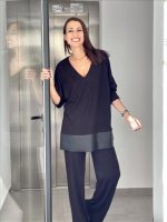 BLOUSE V NECK ECO LEATHER DETAIL - Image 5