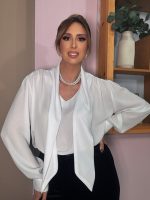BLOUSE V TIE NECK - Image 4