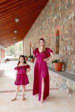 DRESS MAXI SATIN SIDE SPLIT OFF