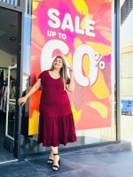 MIDI DRESS FLARED SLEEVE - Image 3