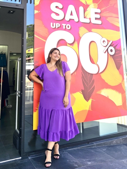 MIDI DRESS FLARED SLEEVE
