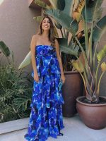 MAXI TIERED STRAPLESS DRESS