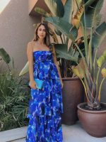 MAXI TIERED STRAPLESS DRESS - Image 7
