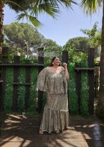 MAXI DRESS RUFFLE SHOULDER