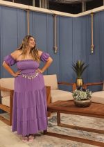 LONG RUFFLED DRESS