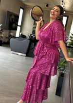 MAXI SEQUIN TIERED DRESS - Image 3