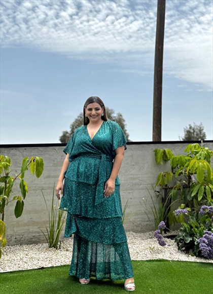 MAXI SEQUIN TIERED DRESS