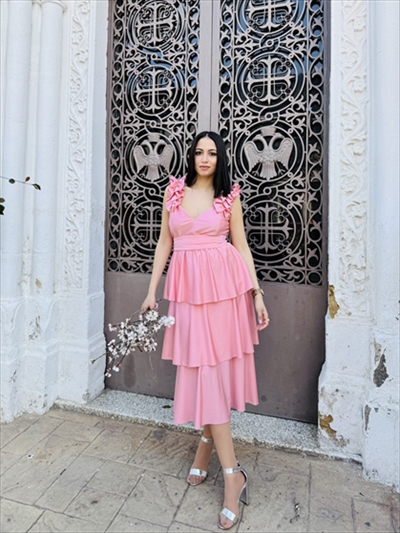 MIDI TIERED DRESS
