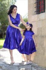 MIDI DRESS V RUFFLE  NECK - Image 5