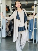 CARDIGAN ECO LEATHER DETAILS - Image 2