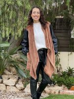 CARDIGAN WITH ECO LEATHER SLEEVE - Image 2