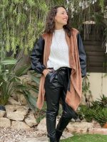 CARDIGAN WITH ECO LEATHER SLEEVE - Image 3