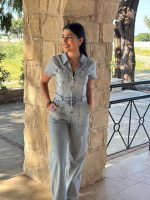 JEAN JUMPSUIT SHORT SLEEVE