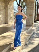 JUMPSUIT JEAN STRAPLESS