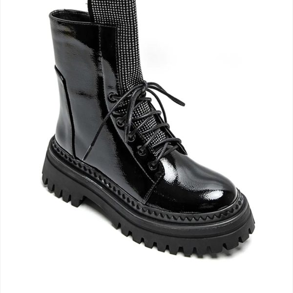 CHUNKY PATENT ANKLE BOOT