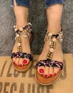 FLAT FLORAL PRINT SANDALS - Image 2