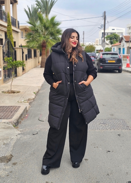 SP0724W.jpg LONG DOWN JACKET SLEEVELESS - Image 1