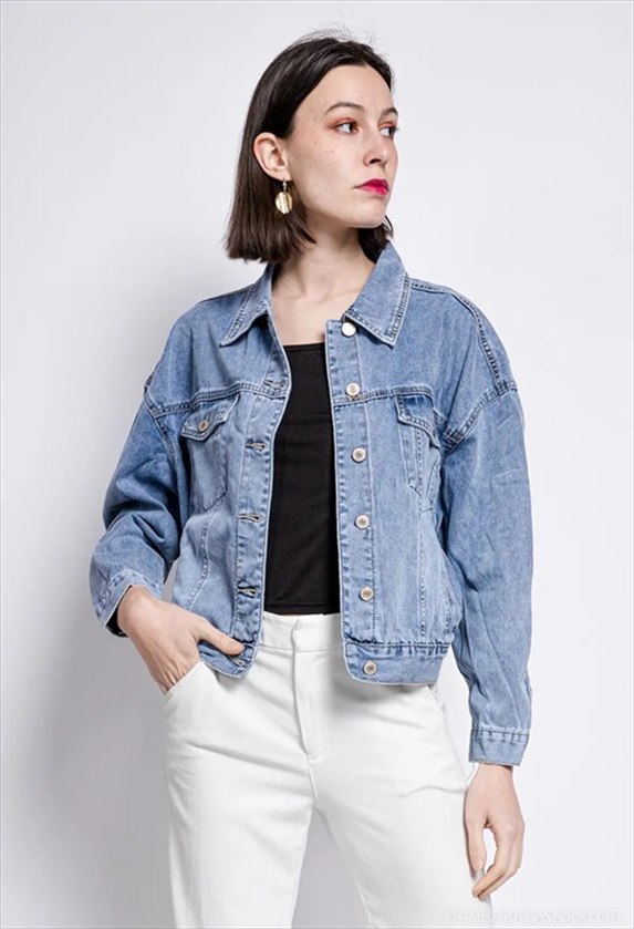 SP1124S.jpg JEAN JACKET CROPPED - Image 1